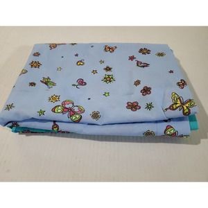 2 Kidz Mix Twin Size Reversible Flat Sheets Floral & Butterflies Cotton Blend